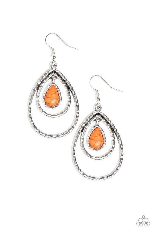 Paparazzi Earring ~ Desert Tempest - Orange