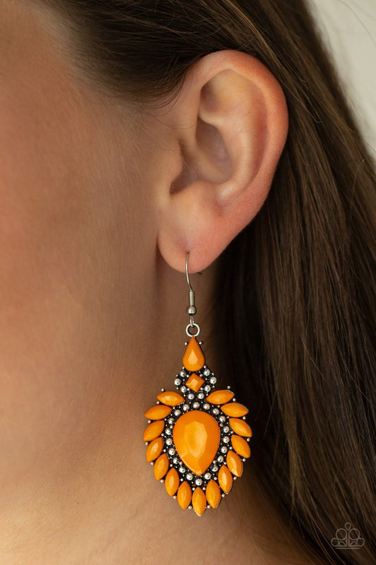 The LIONESS Den - Orange - Paparazzi Earring Image