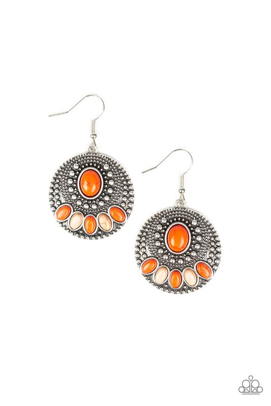 Sandstone Paradise - Orange - Paparazzi Earring Image