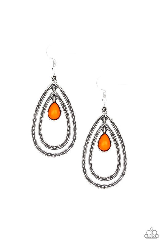 Drops of Color - Orange - Paparazzi Earring Image