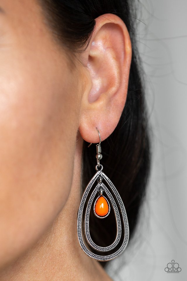 Drops of Color - Orange - Paparazzi Earring Image