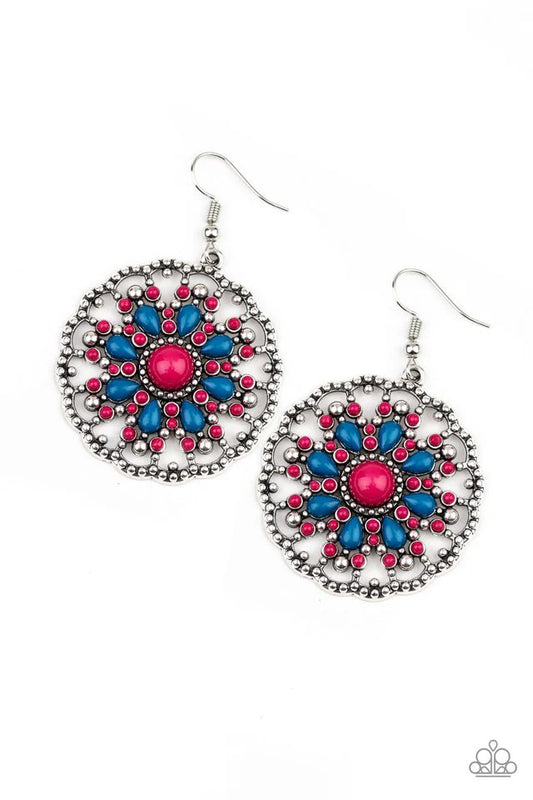 Paparazzi Earring ~ Mardi Gras Garden - Pink