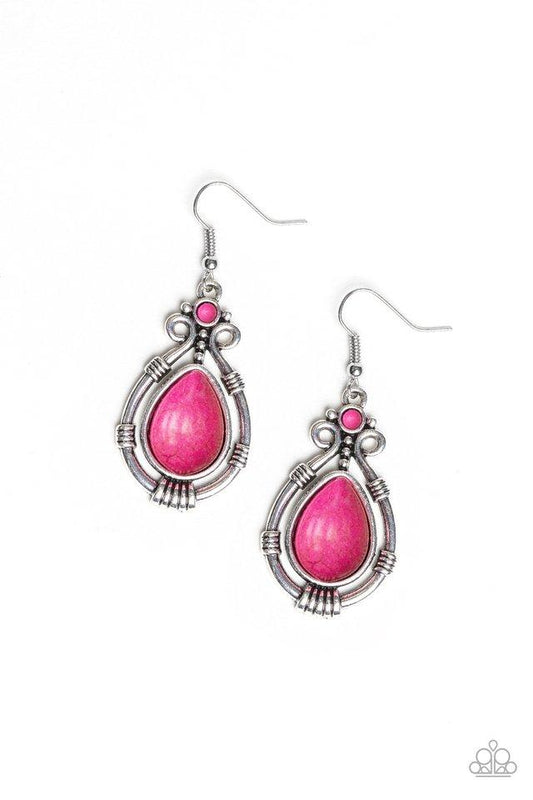 Paparazzi Earring ~ Canyon Scene - Pink