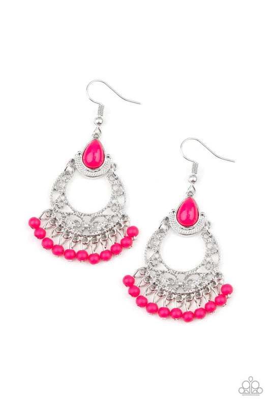 Paparazzi Earring ~ Colorful Colada - Pink