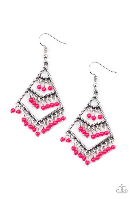 Paparazzi Earring ~ Kite Race - Pink