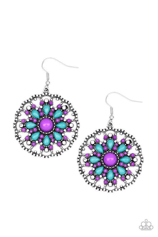 Paparazzi Earring ~ Mardi Gras Garden - Purple