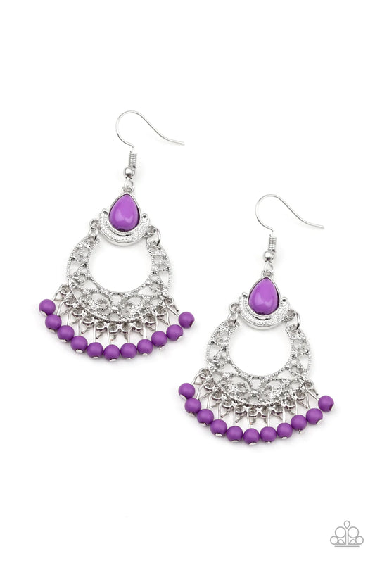 Paparazzi Earring ~ Colorful Colada - Purple