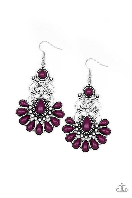 Paparazzi Earring ~ Paradise Parlor - Purple