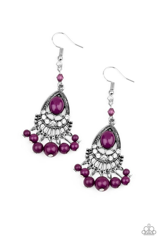 Floating On HEIR - Purple - Paparazzi Earring Image