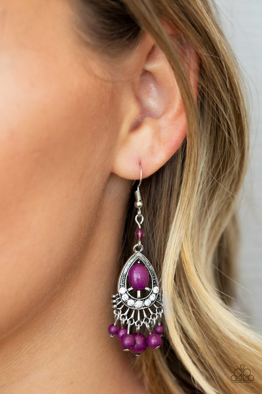 Floating On HEIR - Purple - Paparazzi Earring Image