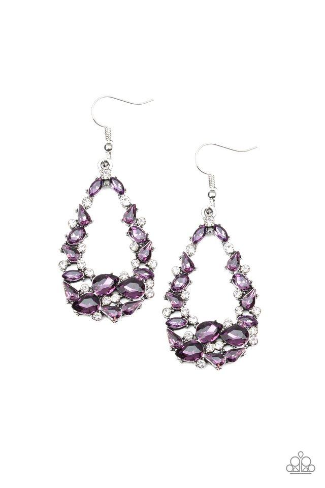 Paparazzi Earring ~ To BEDAZZLE, Or Not To BEDAZZLE - Purple