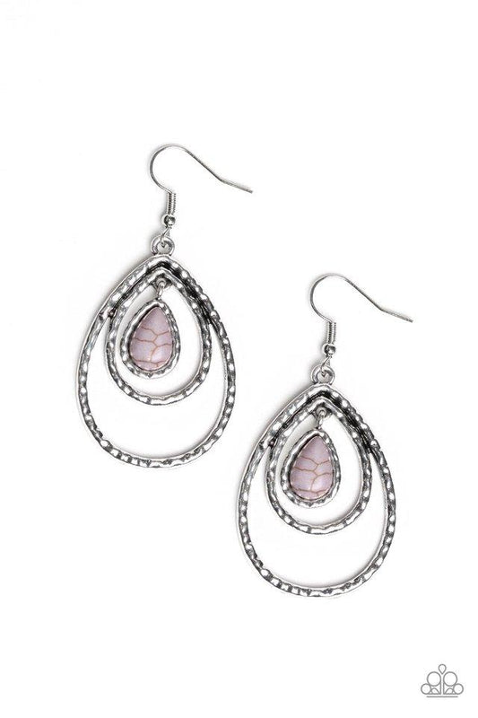 Paparazzi Earring ~ Desert Tempest - Silver