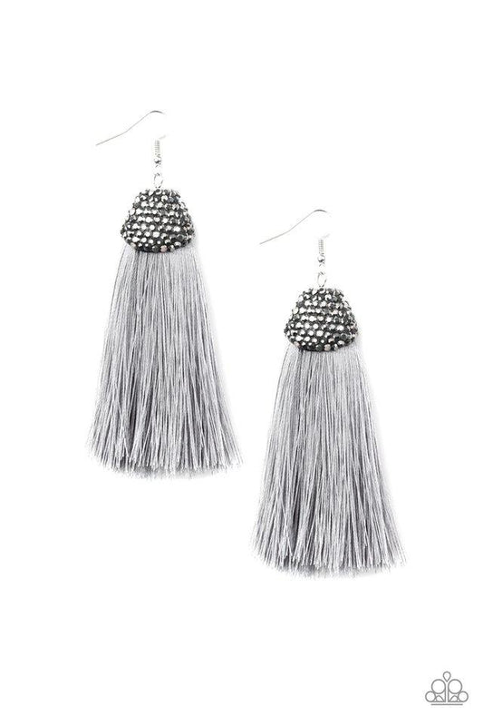 Paparazzi Earring ~ Razzle Riot - Silver