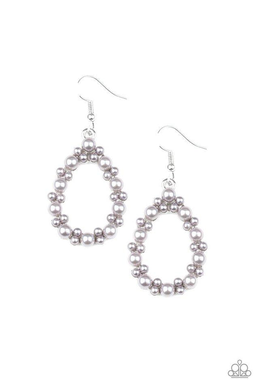 Paparazzi Earring ~ Pearl Spectacular - Silver