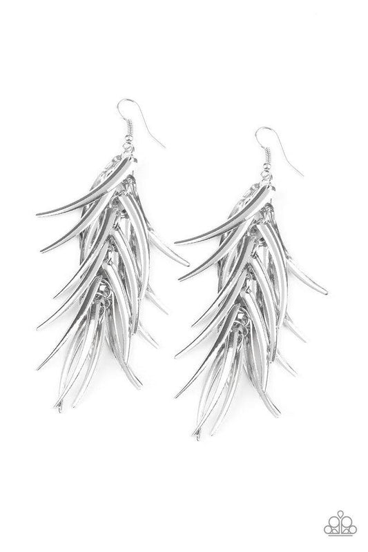 Paparazzi Earring ~ Tasseled Talons - Silver