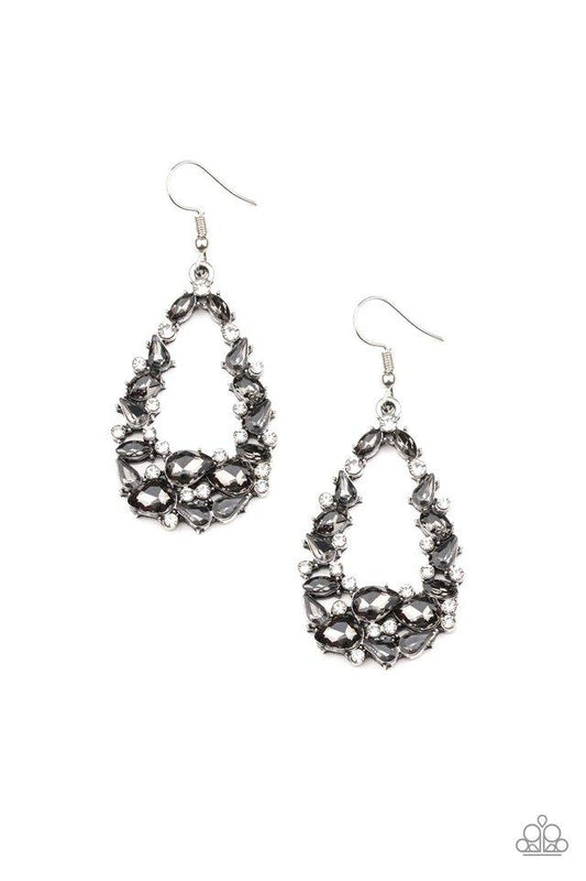 Paparazzi Earring ~ To BEDAZZLE, or Not To BEDAZZLE - Silver