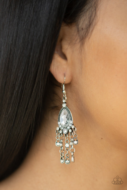 Paparazzi Earring ~ Bling Bliss - White