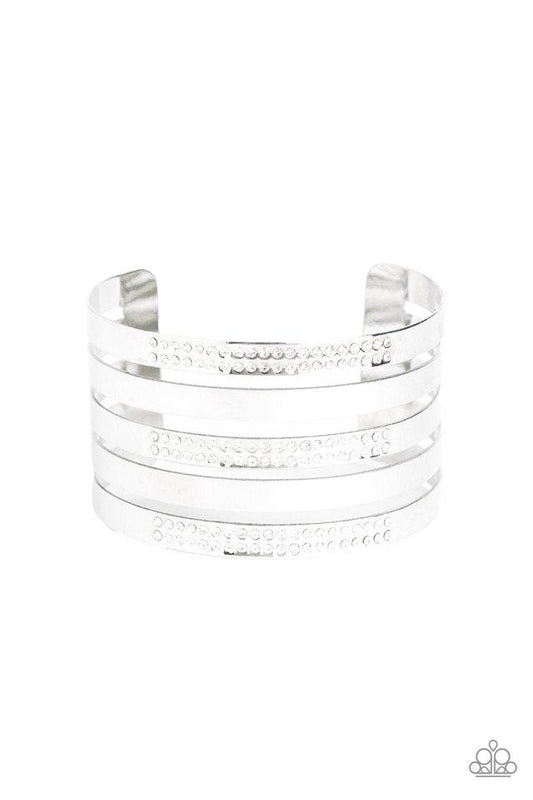 Pulsera Paparazzi ~ Big Time Shine - Blanco