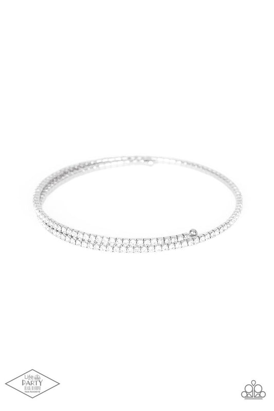 Sleek Sparkle - White - Paparazzi Bracelet Image