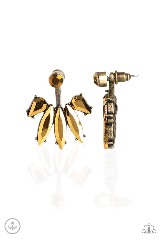 Paparazzi Earring ~ Stunningly Striking - Brass