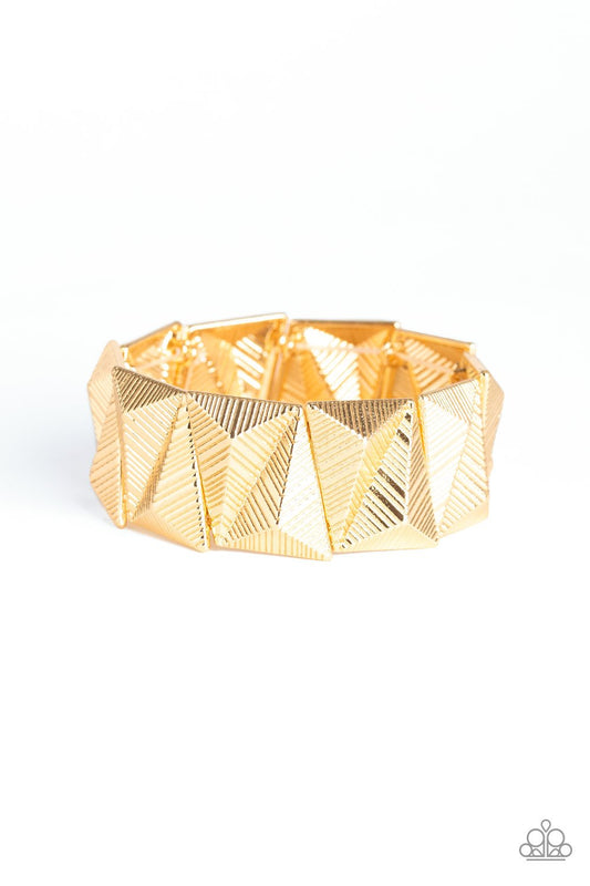 Paparazzi Bracelet ~  Metallic Geode - Gold