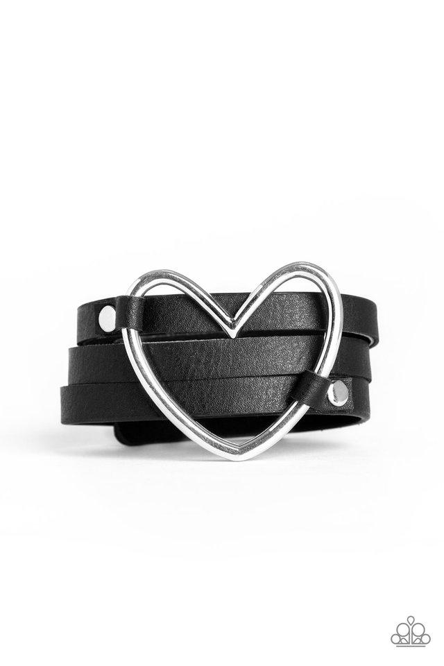 Paparazzi Bracelet ~ One Love, One Heart - Black