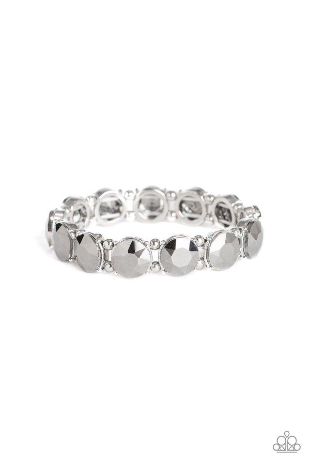 Paparazzi Bracelet ~ Glitzy Glamorous - Silver