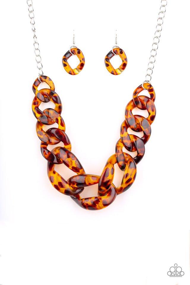 Paparazzi Necklace ~ Red-HAUTE Mama - Brown