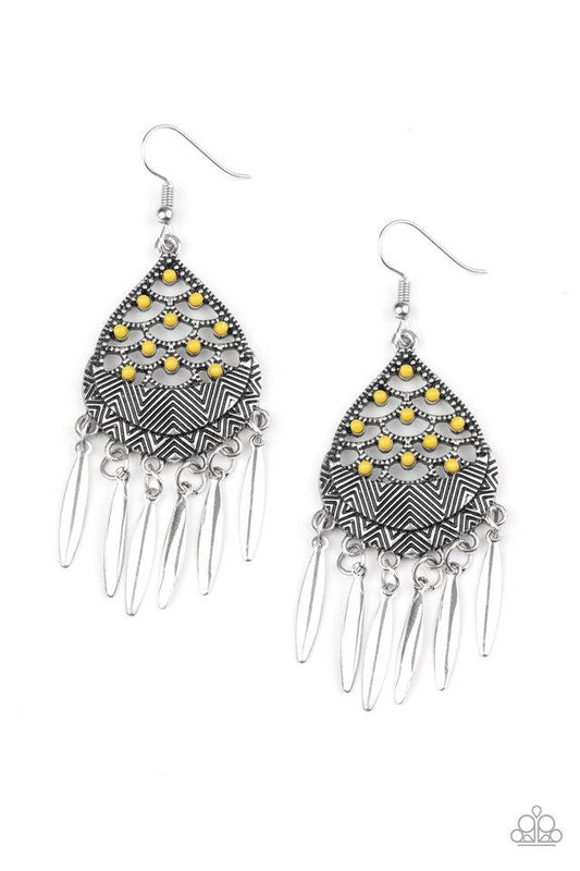 Paparazzi Earring ~ Wolf Den - Yellow