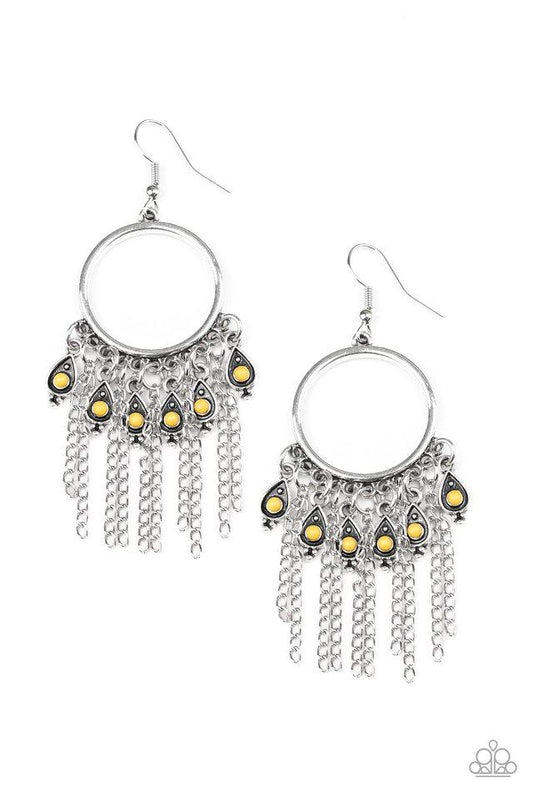 Paparazzi Earring ~ Very Vagabond - Yellow