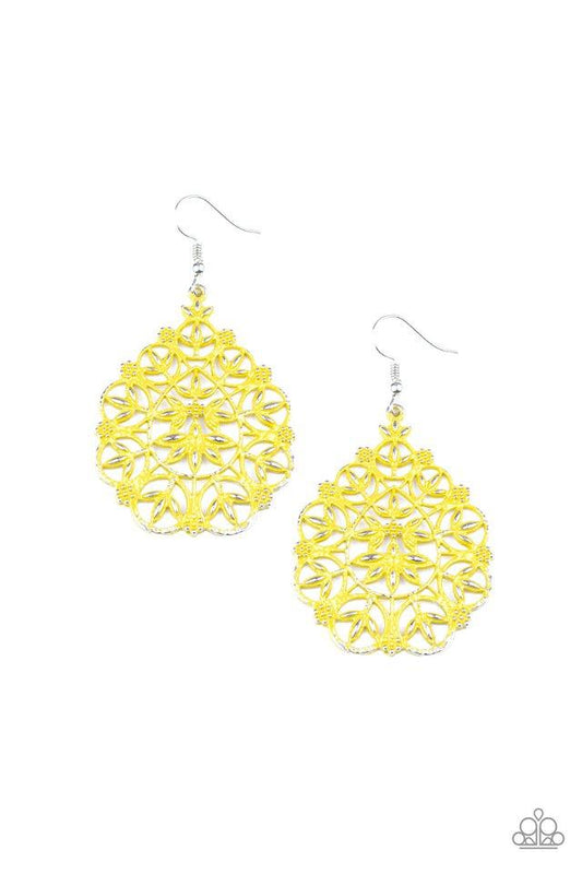 Paparazzi Earring ~ Garden Party Princess - Yellow