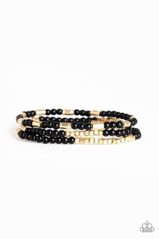 Pulsera Paparazzi ~ Microcuentas - Negro