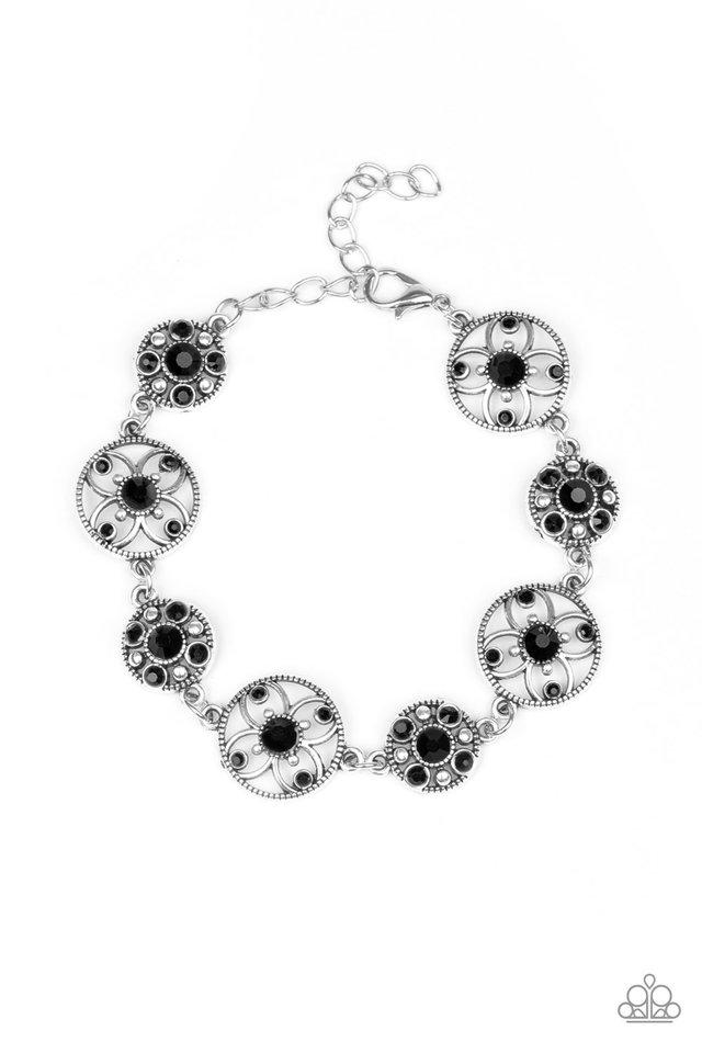 Pulsera Paparazzi ~ Moda Floral - Negro