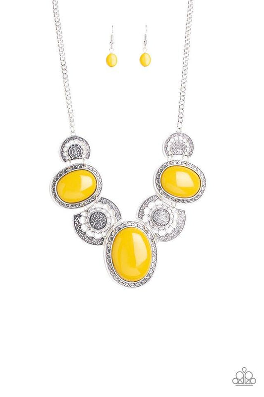 Paparazzi Necklace ~ The Medallion-aire - Yellow