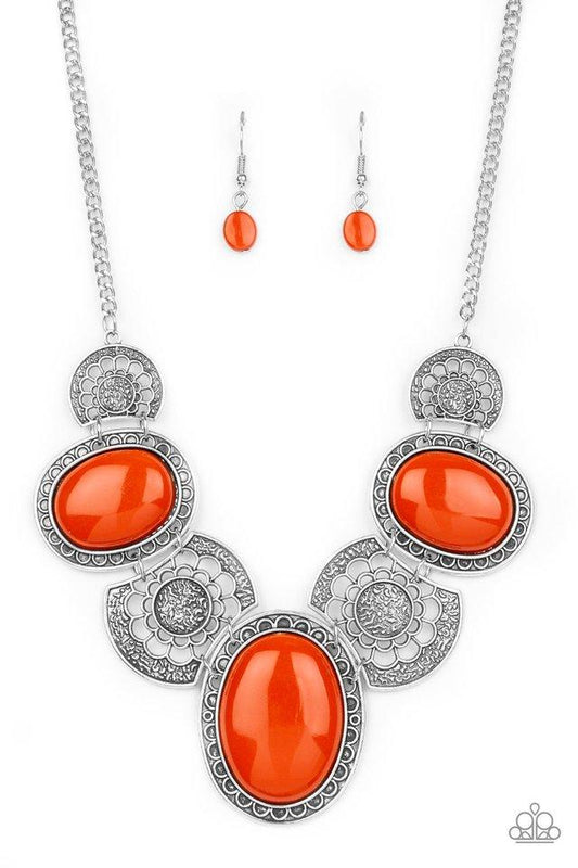 Paparazzi Necklace ~ The Medallion-aire - Orange