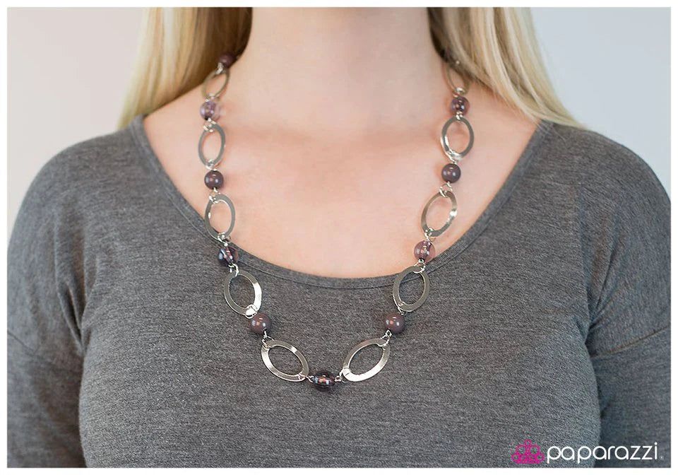 Paparazzi Necklace ~ Leisurely Luminous - Silver