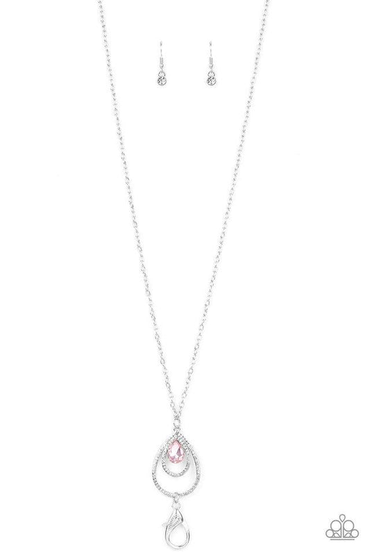 Paparazzi Necklace ~ Teardrop Drama - Pink