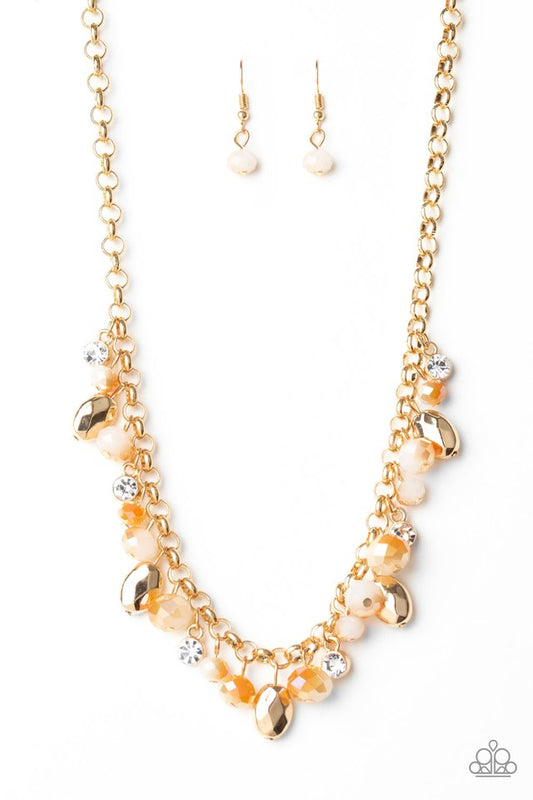 Downstage Dazzle - Gold - Paparazzi Necklace Image