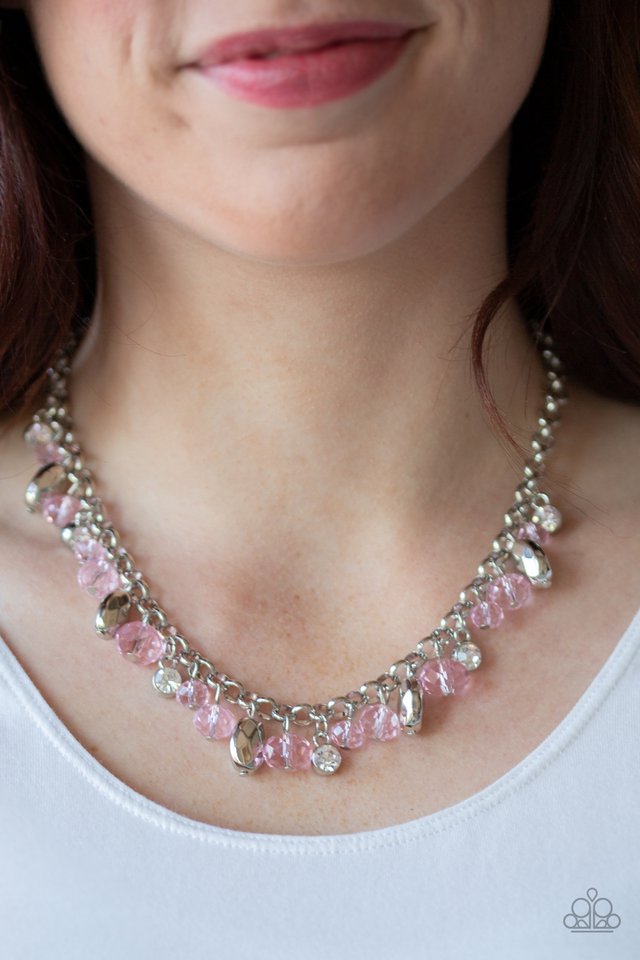 Downstage Dazzle - Pink - Paparazzi Necklace Image