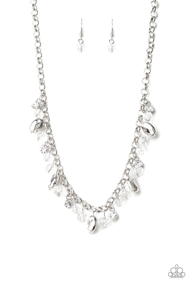 Downstage Dazzle - White - Paparazzi Necklace Image