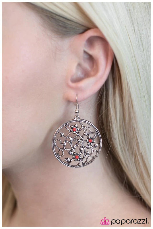 Paparazzi Earring ~ An Enchanted Forest - Red