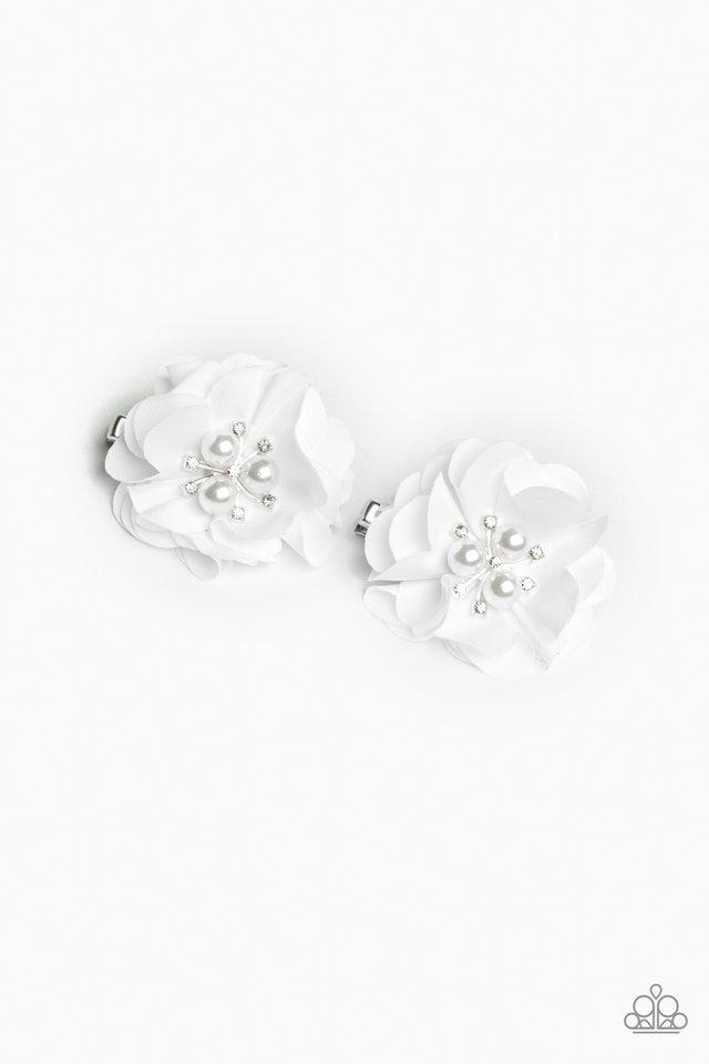 Paparazzi Hair Accessories ~ Diamond Dew White Paparazzi Jewelry Online Store 8408