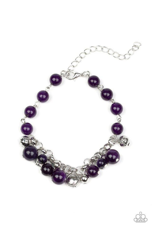 Paparazzi Bracelet ~ Glossy Glow - Purple