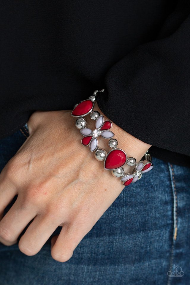 Fabulously Flourishing - Red - Paparazzi Bracelet Image