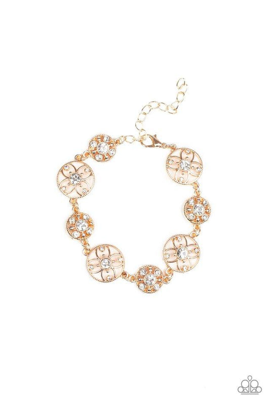 Paparazzi Bracelet ~ Flowery Fashion - Rose Gold