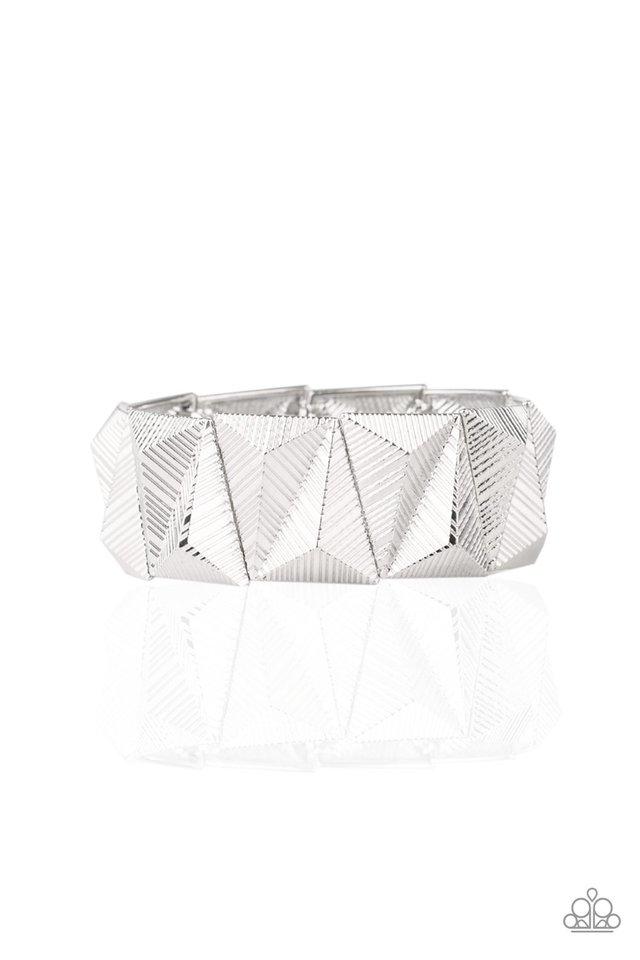 Pulsera Paparazzi ~ Geoda Metálica - Plata