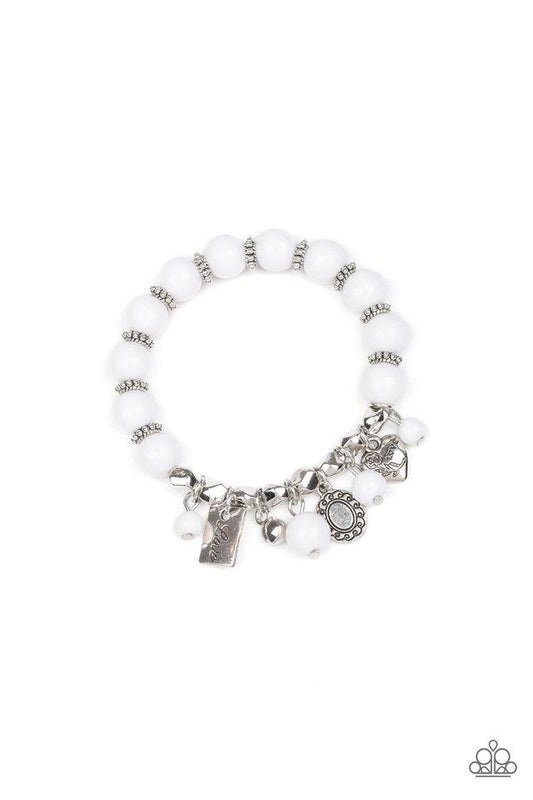 Pulsera Paparazzi ~ Un amor verdadero - Blanco