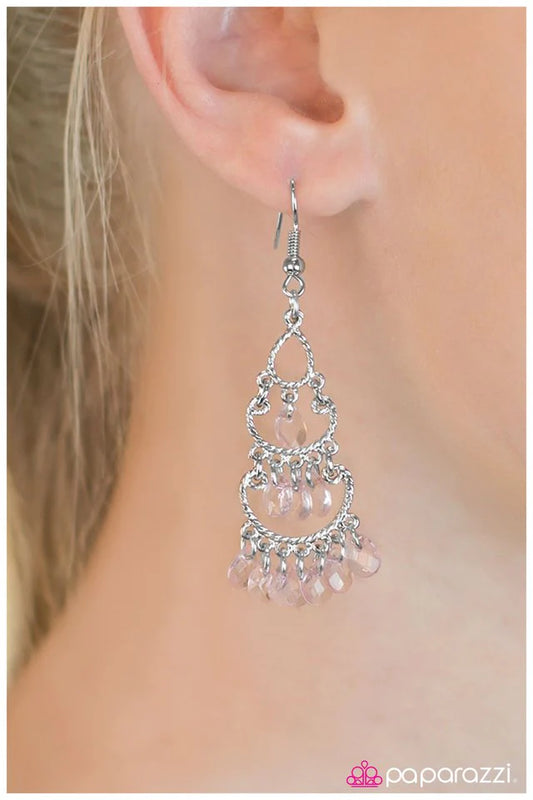 Paparazzi Earring ~ Heaven Sent - Pink