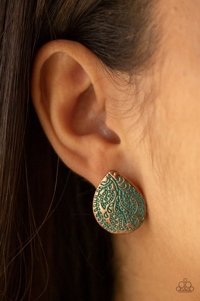 Seasonal Bliss - Copper - Paparazzi Earring Image
