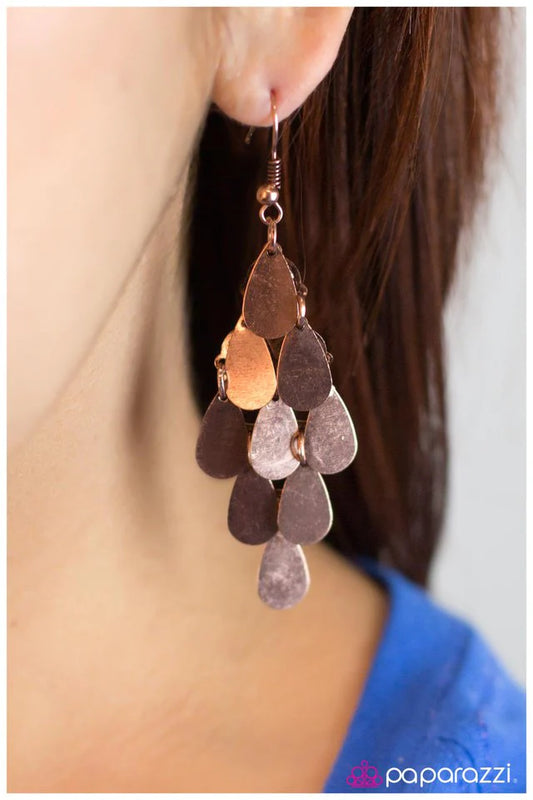 Paparazzi Earring ~ Coppertone - Copper